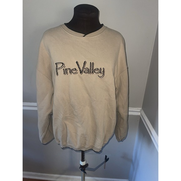 Head Authentics Other - Vintage Pine Valley Sweatshirt‎ Embroidered Mens Large Tan Black Head Authentics